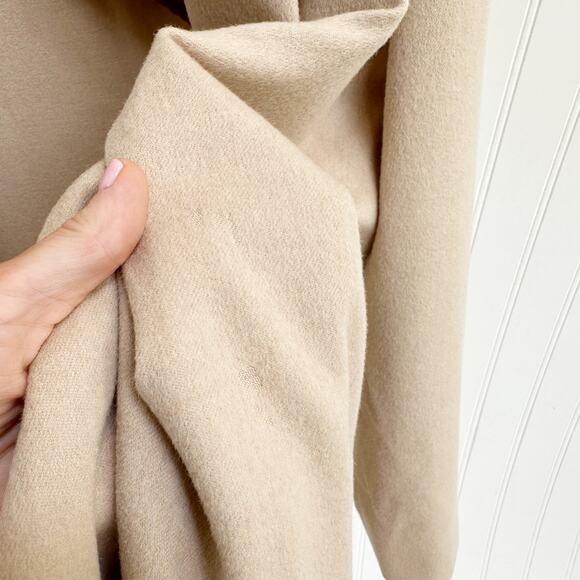 AYR The Robe Jacket Coat Tan Camel Shawl Collar Wool Blend Longline Medium - Picture 8 of 11